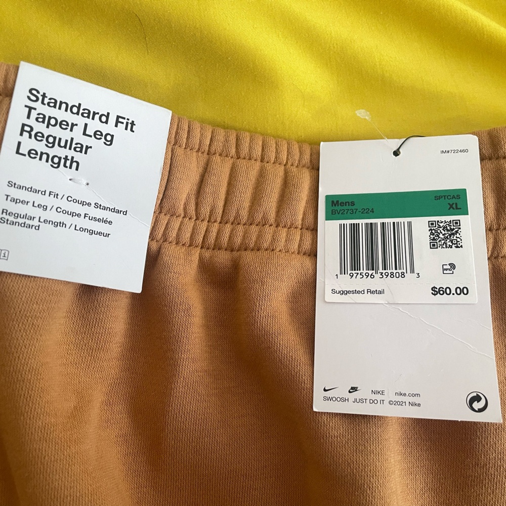 Nike Standard Fit Tan Tapered Pants